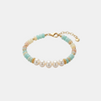 Turquoise Bead Pearl Bracelet