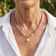Rhodonite Bead Pearl Necklace